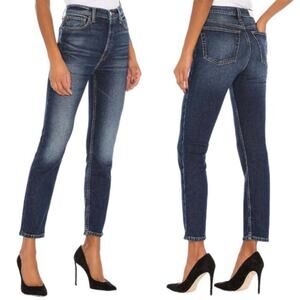 RE/DONE Originals High Rise Ankle Crop Jeans in Midnight Blue Size 24 NEW Casual